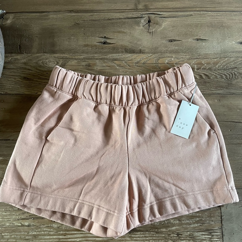 A New Day High Waist Dusty Rose Shorts w/Elastic Waistband